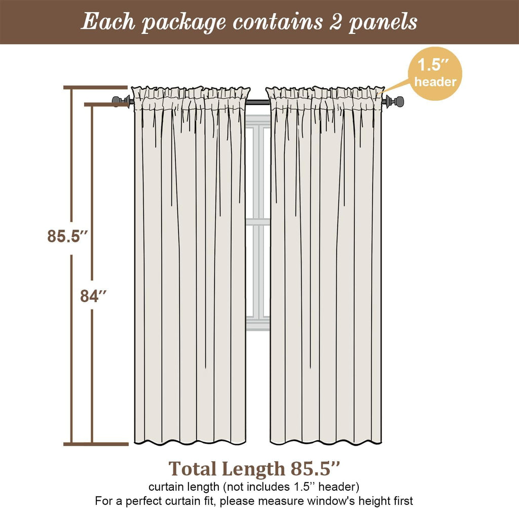 Chyhomenyc Royal Blue Sheer Curtains, 84 Inch Long 2 Panel Set, Rod Pocket Voile Drapes for Living Room, Bedroom - 2PCS, Each 42 W x 84 L