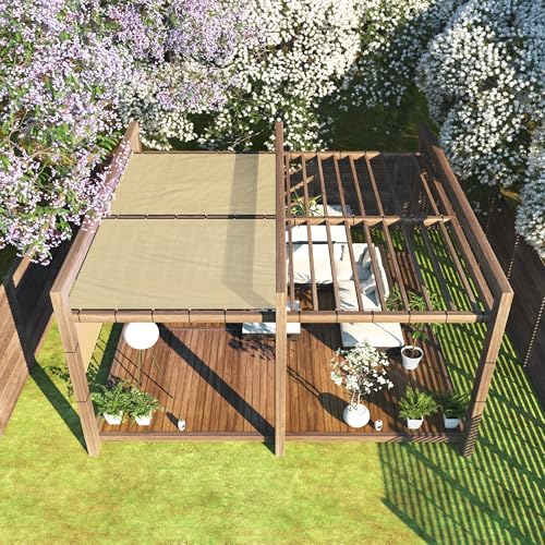 ColourTree 8' x 10' Beige Fence Screen Privacy Screen - Commercial Grade 170 GSM - Heavy Duty - 3 Years Warranty - Cable Zip Ties Included - color: Beige, size: 8' x 10'
