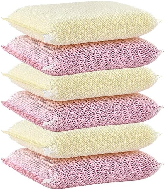 Superio Nylon Cleaning Pad, Dish Scrubbers, Multi Surface Scratch- Free Scour Sponge for Stainless Steel, Copper cookware, China, Dishes and plasticware (6)