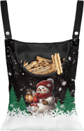 Snowman Clothes Pin Hanging Bag, Large Capacity Clothespin Bag with A Large Opening，Clothes Pin Hanging Bag Space-Saving Organize Clothespin Bag for Clothesline Outdoor