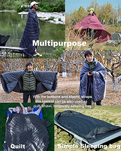 iClimb 3M Thinsulate Insulation Warm Camping Blanket Ultralight Compact - color: Light Grey, size: 72.8” × 55”, 1.52 lb