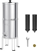 Waterdrop Gravity-fed Water Filtration System, NSF/ANSI 42&372 Certified Black Carbon Filters, Reduce Lead and Up to 99% Chlorine, with Stainless Steel Stand, 1.5 Gallons