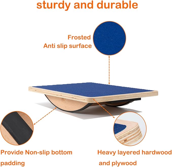 Balance Board Professional Wobble Board for Adults Anti-Slip 350LBS Balance Boards for Physical Therapy Standing Desk Core Strength Wooden Balance Board Rocker Board