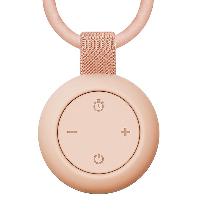 Portable Baby Sound Machine [White Noise for Babies Kids Adults][Sleep Soother][Timer Function][12 Soothing Sounds] 15 Hours Battery Life, Registry Gift,Shower,Clips on Baby Stroller.Peach