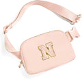 Gitus Gifts for 8 9 10 11 12 Year Old Girls Belt Bag Fanny Pack Crossbody Bags with Initial Letter Patch Cute Stuff Birthday Gifts for Teen Girls Women Personalized Trend Stuff (Coral Pink-N)