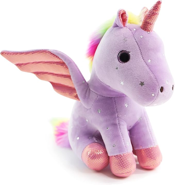 Sew Butiful 8 inch Unicorn Stuffed Animals, Cute Unicorn Gift Toys for Girls,Unicorns Birthday Gifts Soft Plush Toys Set for Baby, Toddler, Girls, Kids,Decor (Purple)