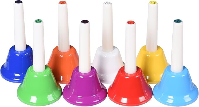 8 Note Hand Bells for Kids Adults, Colorful Merry Handbells Set Musical Instruments