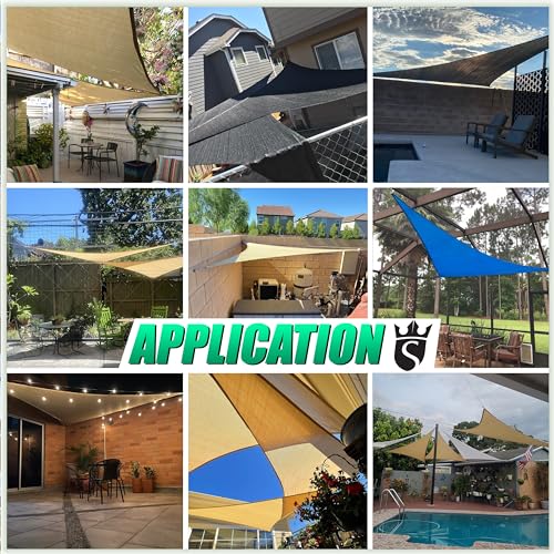 Royal Shade 10' x 10' x 14'Brown Triangle Sun Shade Sail Canopy Outdoor Patio Fabric Screen Awning RSTAPRT10 - UPF50+ 95% UV Blockage, Heavy Duty, Water & Air Permeable (We Make Custom Size) - color: Brown, size: 10' X 10' X 14'