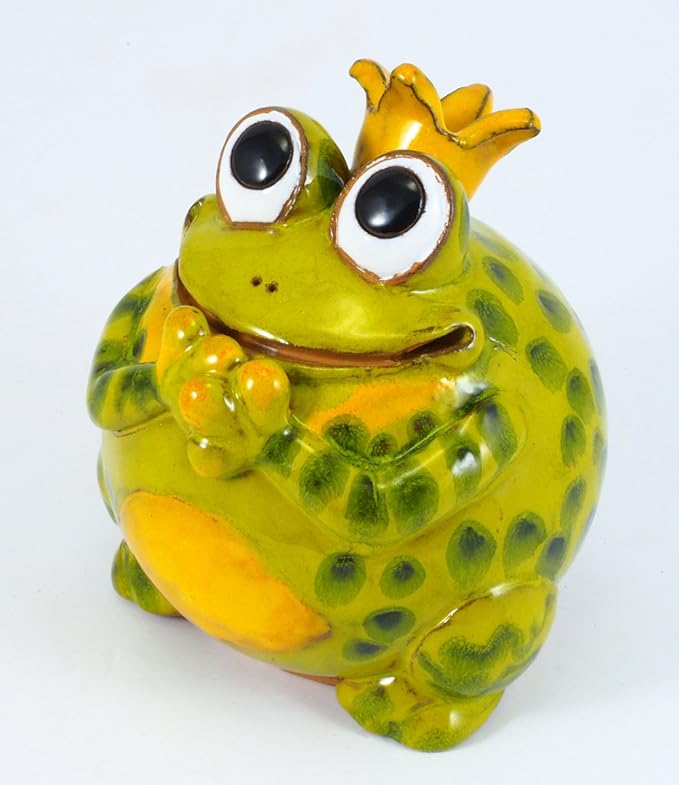 Ceramic Garden Decor - Frog Lawn Stake - Outdoor Statue - Perfect, Unique Gifts for Gardeners Woman, Men, Yard Gifts - Handmade, Frostproof