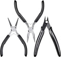 Jewelry Pliers, Cridoz Beading Pliers Set with Needle Nose Pliers, Round Nose Plier and Wire Cutter for Jewelry Making Beading Repair Supplies and Crafting (set of 3)