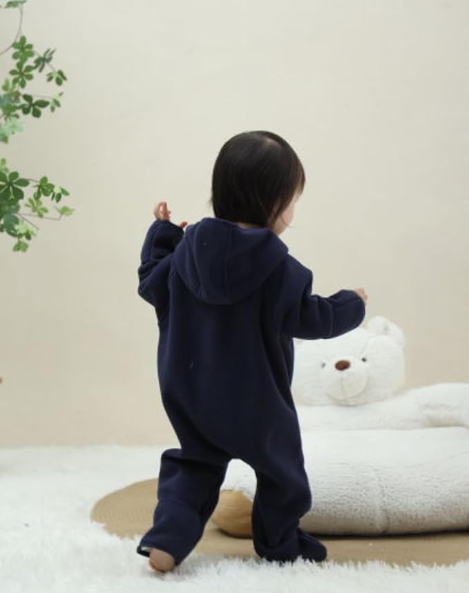 Newborn Baby Fleece Jumpsuit Girls Boys Winter Hooded Coverall Romper Cute Baby Snowsuit Clothes