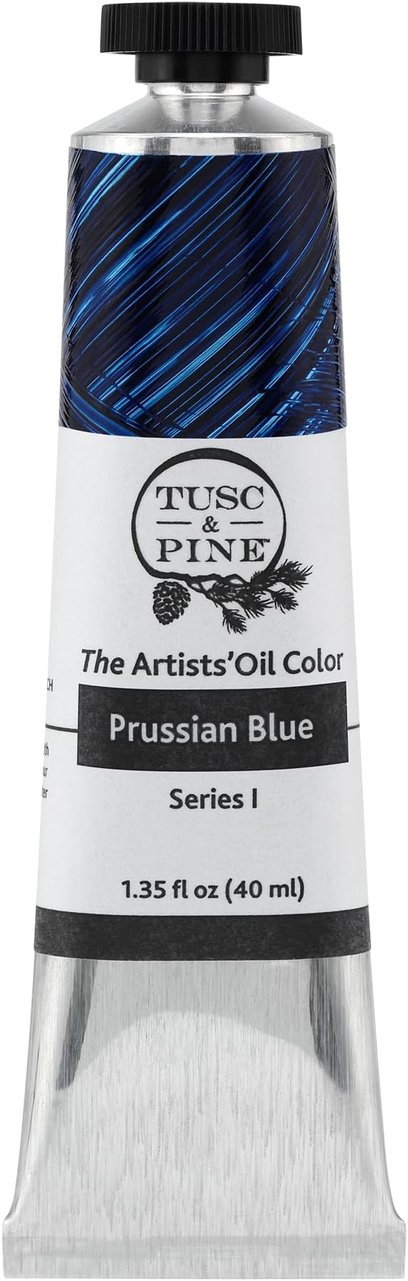 Tusc & Pine Artist Oil Paint - Prussian Blue, 40 ml, Non-Yellowing, Rich & Creamy Consistency, Maximum Pigment Load, Small Batch Milled Oil Paints Made in the USA for Professional Artists