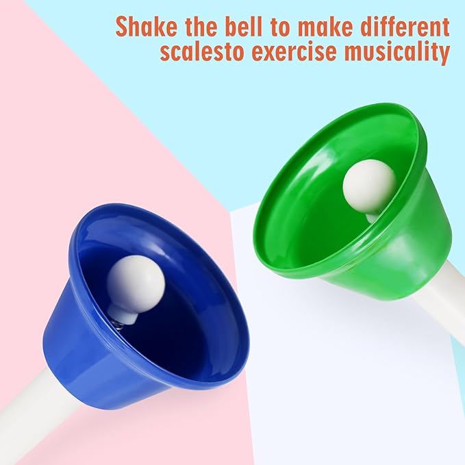 Eastrock Handbells, Hand Bells Set 8 Note Musical Bells for Toddlers Children Kids Adults, Used for Festival, Musical Teaching, Church Chorus, Wedding, Family Party