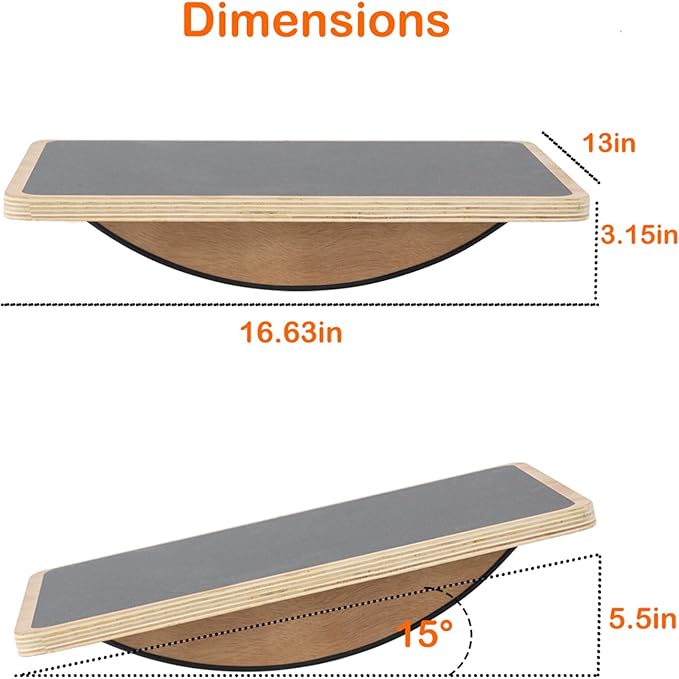 Balance Board Professional Wobble Board for Adults Anti-Slip 350LBS Balance Boards for Physical Therapy Standing Desk Core Strength Wooden Balance Board Rocker Board