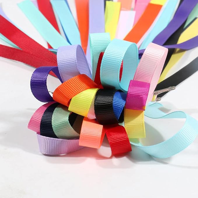 LIUYAXI 1/4" X 50 Yards Solid Pink Grosgrain Ribbon, Perfect for Crafts, Wedding Decor, DIY Hair Accessories, Sewing, Gift Package Wrapping and More