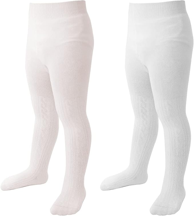 Marchare Baby Girls Tights Thick Solid Cable Knit Leggings Winter Warm Stockings For Toddler Girls 1/2/3/4/5 Pack