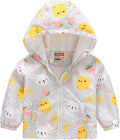 TUIJI Toddler Boys Girls Cartoon Print Zip Jacket Hooded Trench Lightweight Kids Coats Windbreaker Outdoor Cute Dust Coats