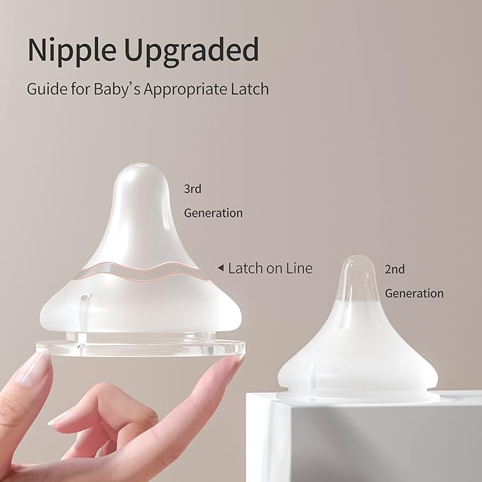 Pigeon PP Nursing Bottle Wide Neck, Anti-Colic, Streamlined Body, Natural Feel, Easy to Clean, 8.1 Oz(Pack of 4), Includes 4pcs M Nipples (3m+)