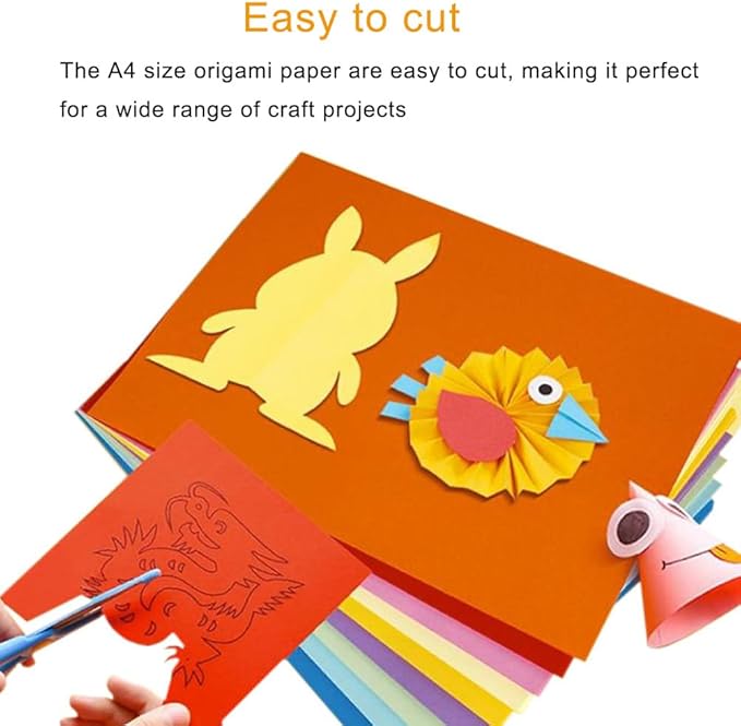 A4 Origami Paper Brown 100 Sheets, 8.27×11.7 inch Double Sided Color Easy Fold Big Origami Paper A4 Colored Copy Papers Thin 70gsm for Beginners, DIY handwork Art and Craft Projects (210 x 297 mm)