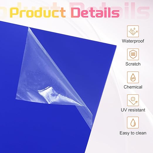 uxcell 3Pcs Acrylic Sheets 8x8 Inch Acrylic Panel 1/8 Inch-3mm Plastic Board for Picture Frames Sign Holders DIY Display Projects Craft, Dark Blue