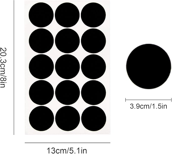 Iceyyyy 100+ Pieces Black Adhesive Felt Circles, Black Self-Adhesive Felt Sticker for Halloween DIY Projects, Professional Craft Finishing (1.5 Inch)