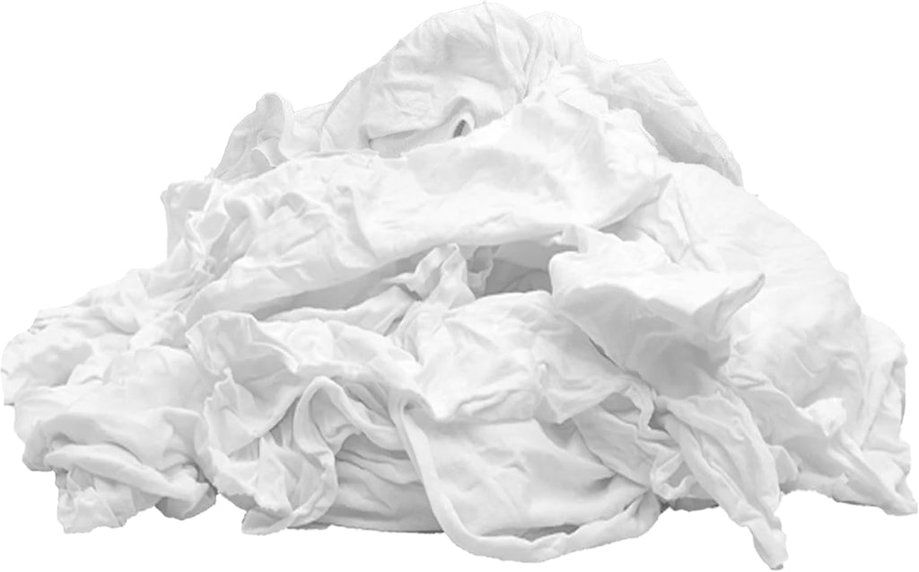 Premium White T-Shirt Cleaning Rags (50 lbs. Bag of Rags) – White Cotton Rag for Cleaning, Staining, Painting, Oil, Grease & Dust Removal – Shop Rags Bulk