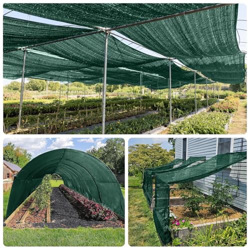 SUNNY GUARD 65-75% Sun Shade Cloth, 6.5 x 10 FT Green HDPE Mesh – Breathable Garden Shade Cover for Plants, Vegetables, Greenhouse, Patio, Chicken Coop & Dog Kennel - color: 70% SHADE-GREEN, size: 6.5 FT x 10 FT