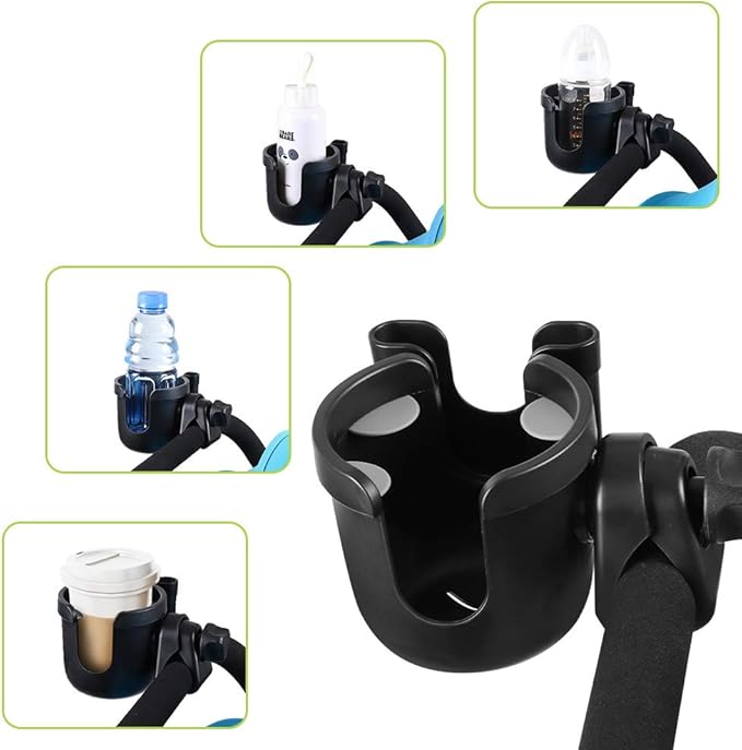Accmor Stroller Cup Holder with Phone Holder, Bike Cup Holder, Universal Cup Holder for Uppababy Nuna Doona Strollers, 2-in-1 Cup Phone Holder for Stroller, Bike, Wheelchair, Walker, Scooter