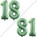GOER Number 18 Balloons for 18th Birthday Sweet 18 Party Decorations,42 Inch Jumbo Foil Helium 81 Balloons for 81st Birthday Party Decoration (Sage Green)