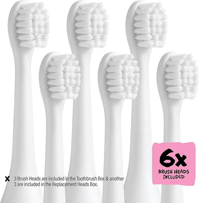 Kids Electric Toothbrush - Rechargeable Vibrating Toothbrush with Timer, Includes 6 Replacement Heads, Gently Cleans Teeth, for Girls and Boys, Kids & Toddlers Age 2+, Cheetah