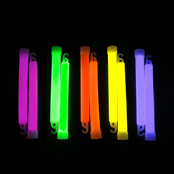 novelinks 50 Pcs 6'' Premium Glow Sticks Bulk - Ultra Bright Large Glow Necklaces Light up Glow in The Dark , Emergency Glow Sticks, Long-lasting Lighting Waterproof