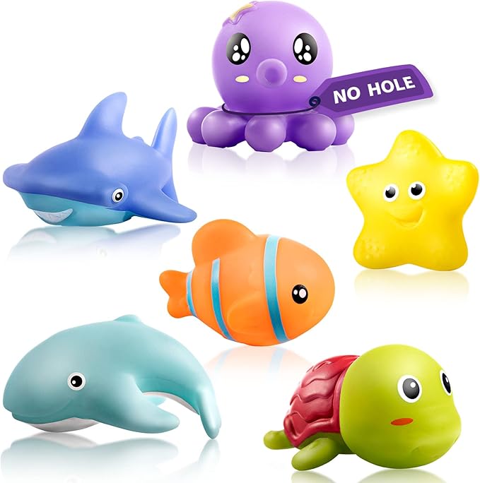 Hely Cancy Infant Bath Toys for 18 Months - No Hole Animal Bathtub Toys, Baby Bath Tub Toys