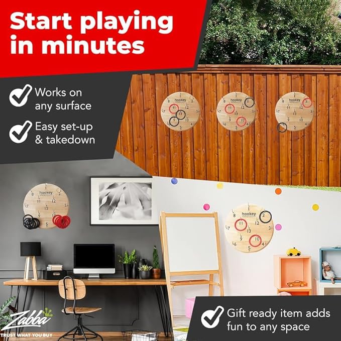 Elite Sportz Equipment Ring Toss Game | Sturdy Wooden Board Set for Kids Outdoor Games | Camping Activities - Adults & Kids Picnic
