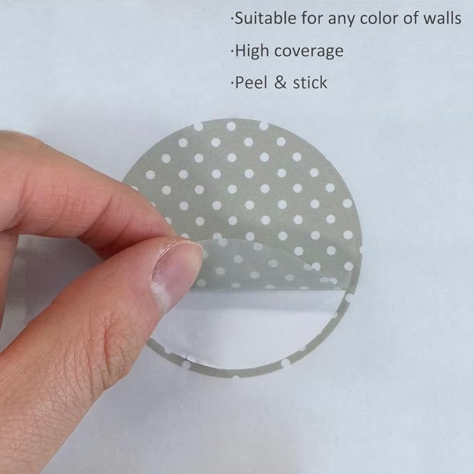 Boho Polka Dot Wall Decals 72 PCS, Removable Wall Decals Kids Room Decor Vinyl Murals DIY Cute Decorations (12 Sheets)