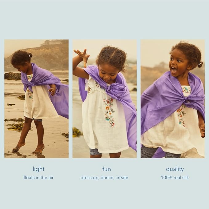 Sarah's Silks Playsilk - 100% Real Silk, Hand Dyed, Bright Colored Play Scarves | Montessori and Waldorf Toys for Dress up, Imaginative, and Pretend Play (35" x 35")