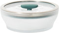 Anyday 4-Cup Microwave Cookware & Glass Container with Glass Lid, Plastic-Free Shallow Food Storage | Stackable Airtight Steamer with Vented Lid for Microwave-Safe Reheating, Steaming Vegetables