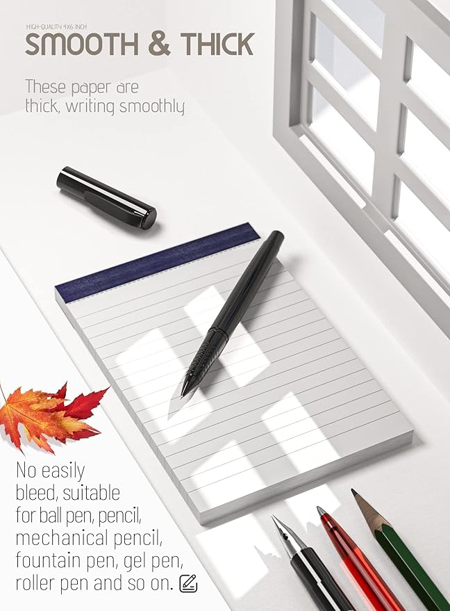 Notepads 4x6 Inch Grocery List Pads 8 Pack Shopping List Pad Small Note Pads for Office Supplies Lined Paper To Do List Notepad of Work Memo Pad for Checklist Organizer Writing Pads of Paper 30 Sheets