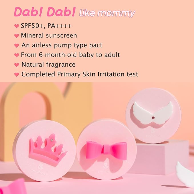 Peachand Baby Kids Mineral Sun Cushion SPF50+ PA++++ (Pink Tiara)
