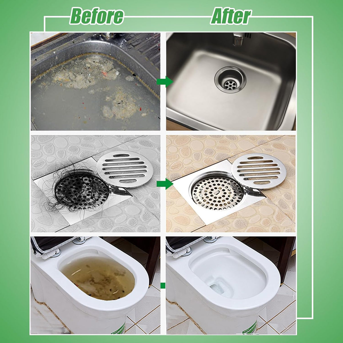 Drain Clog Remover Powder Sink Drain Cleaner for Hair and Grease, 18-Packs Heavy-Duty Powerful Kitchen Sink and Shower Unclogger, Pipe-Safe