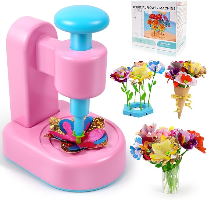 Jefunmore Flower Bouquet Toys, DIY Arts and Crafts for 3-8 Year Toddler Girl, Birthday Gifts for 3 4 5 6 7 8 9 Year Old Girls, Flower Crafts Kit for Kids for Preschool Learning and B-Day Gifts