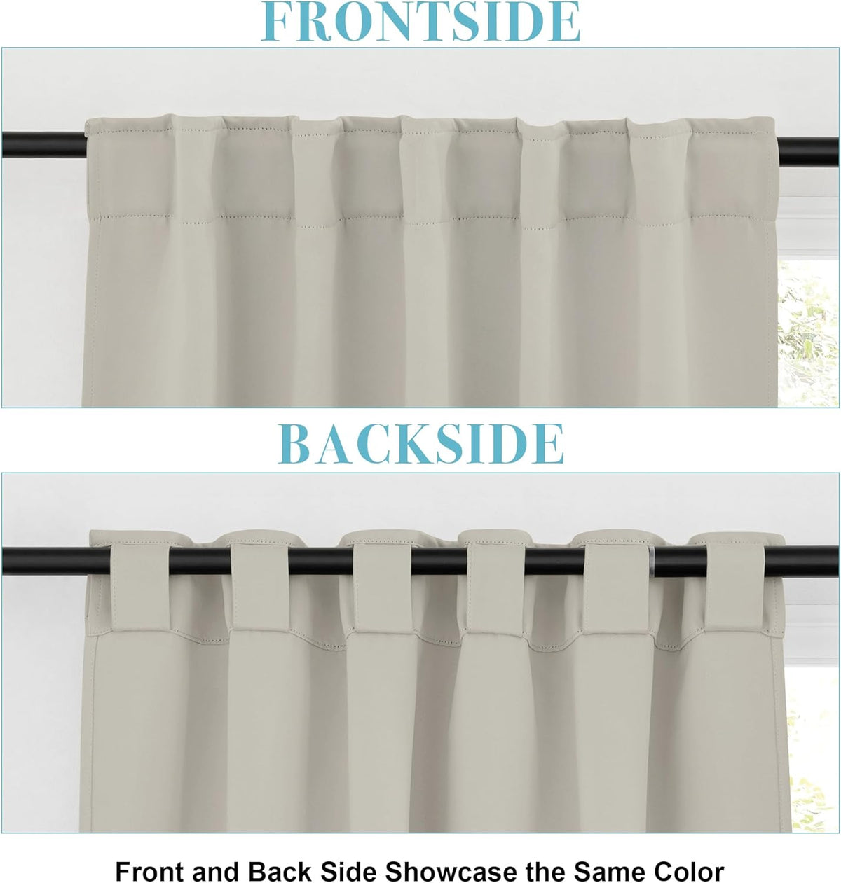 RYB HOME Blackout Curtains for Living Room, Privacy Thermal Insulating Window Treatment Drapes for Bedroom Dining Home Office Basement, W 42 x L 63 inches, Natural, 2 Panels