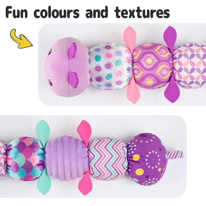 Sumobaby Infant Baby Musical Multi-Sensory Caterpillar, Stuffed Animal Activity Soft Toys, for Tummy Time Newborn 0-3-6-12 Months Girls, Purple