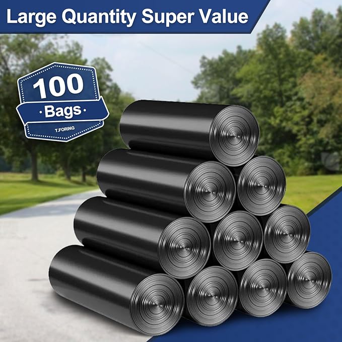 30-35 Gallon Trash Bags Heavy Duty 1.5 Mil - 35" x 37" 100 Count Large Black Garbage Bags 30+ Gallon Strong Plastic Trash Can Liners for Home Kitchen Commercial Lawn and Leaf