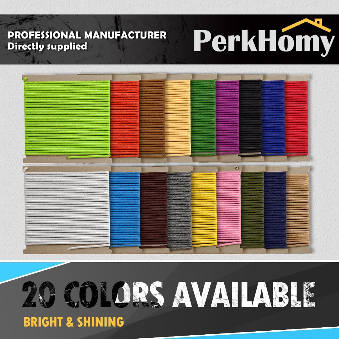 PerkHomy 500lb Cotton Rope 3/16" (5mm) 50 ft Multi Purpose Utility Diamond Braided Cord, Natural Cotton for Clothes Line Camping Crafting Flag Pole, Navy Blue