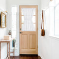 NICETOWN Classroom Window Cover Sheer Lockdown Shade, Front Door Curtains for Glass Window, Small Rod Pocket Curtains for French Door/Basement/Bathroom, 1 Panel, 36" Wide x 40" Long, White