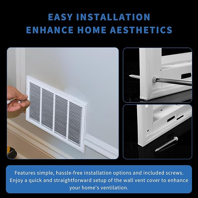 24x18 Return Air Grille [Duct Opening Size],Return Air Vent Cover for Wall Or Ceiling,Steel Return Air Filter Grilles Removable Face/Door for 1 Inch Filters (24"W x 18"H [Duct Opening])
