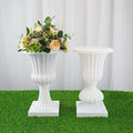 Efavormart 2 Pack - 20" PVC Urn Planter, Floral Pedestal Flower Pot White Plant Stand for Wedding, Party, Event, Home, Stage, Garden, Balcony Decoration