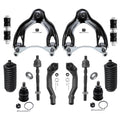 Detroit Axle - Front End 12pc Suspension Kit for Honda Civic Del Sol Acura Integra, 2 Upper Control Arms 2 Lower Ball Joints 4 T