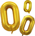 GOER 2 Pcs 42 Inch Gold Foil Balloons Number 0 for 10th 20th 30th 40th 50th 60th 70th 80th 90th 100th Birthday Party Supplies Anniversary Decorations