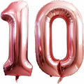 GOER Number 10 Balloons for 10th Birthday Party Decorations,42 Inch Jumbo Foil Helium Balloons for 10th Anniversary (Rose Gold)
